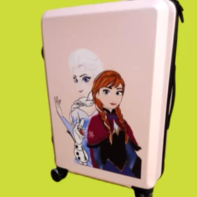 چمدان کودک السا و آنا سایز 24 رنگ صورتی کم رنگ