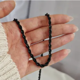 گردنبند طنابی مشکی