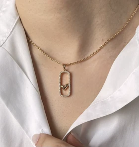 گردنبند قلب قاب دار ژوپینگ