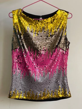 تاپ مجلسی زنانه پولکی رنگی