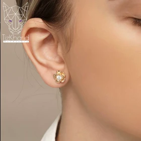 گوشواره گل نگین‌دار ژوپینگ