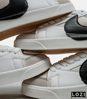 کفش نایک مردانه و زنانه سفید کرم مشکی Nike Blazer Low 77 Jumbo