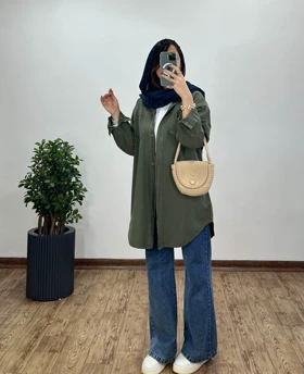 مانتو بلند لینن غنچه