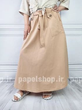 دامن جیب کراس دکمه‌ای کمربنددار
