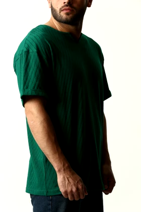 تیشرت آستین کوتاه یقه کوبایی مردانه