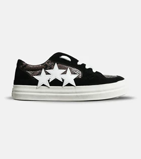 کفش اسنیکرزمشکی قهوه ای سفید Amiri Stars v2