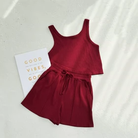 ست تاپ و شورتک زنانه کرکره ای