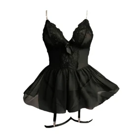 لباس خواب دامن دار زنجیری مشکی برند هارنی