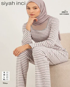 بلوز و شلوار سایز نرمال siyah inci کد 26011