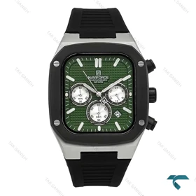 ناوی فورس مردانه NF8037 سه موتوره صفحه سبز بند رابر NaviForce-7684-G