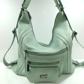 کیف شانه ای MONT BLANC با قابلیت کوله شدن پسته ای رنگ