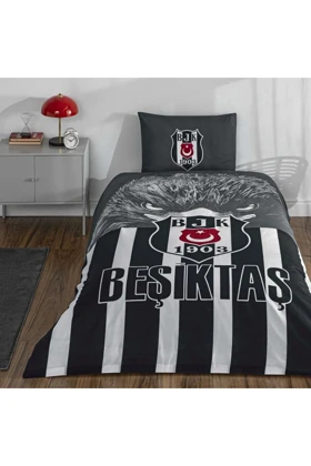 سرویس روتختی یک نفره Taç مدل Bjk خوششانس Kartal پنبه - چندرنگ