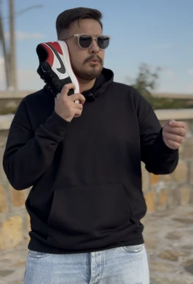 هودی بیسیک مشکی 093