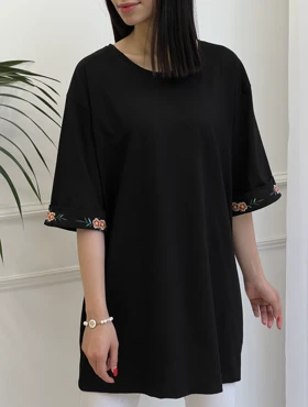 تیشرت لانگ گلدوزی