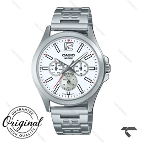 ساعت کاسیو مردانه MTP-E350D-7BV سیلور کرنوگراف Casio-10380-G