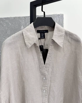 شومیز راه راه کرم برند TAHARI🍨