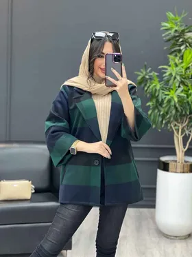پالتو چهارخونه پشت کش دار