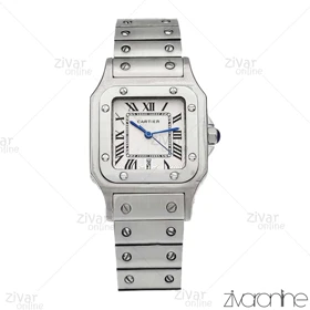 ساعت کارتیر زنانه مدل سانتوس سیلور صفحه سفید 105958