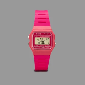 ساعت کاسیو یونیسکس صورتی تیره Casio F91-W Unisex Dark Pink