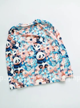 ست بلوز و شلوار مخمل طرح پاندا و گل