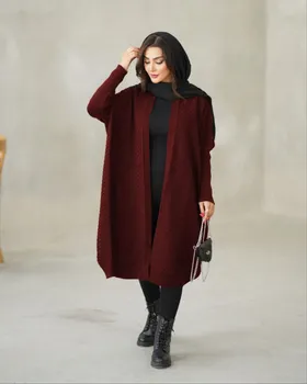 ست مانتو و سارافون بافت اکریلیک کد 344