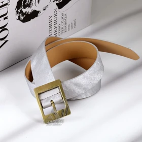 کمربند چرمی زنانه Leather Belt BL192 (طوسی)