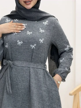 4285-پیراهن گلدوزی پاپیون