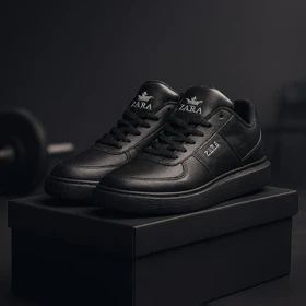 کفش تخت Zara مردانه مشکی زیره مشکی مدل Kiyan