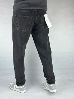 شلوار مام فیت مردانه ذغالی ساده 144