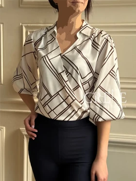 شومیز ساتن سیلک آستین عروسکی