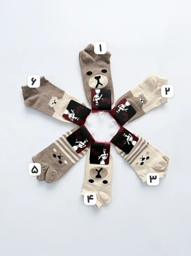 جوراب مچی نخ پنبه طرح خرس