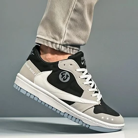 نایک ایر جردن 1 تراویس اسکات ایکس طوسی مشکی ( Nike Air Jordan 1 Low Travis Scott X )