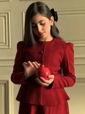 ست کت ودامن نیکی دکمه گلدوزی