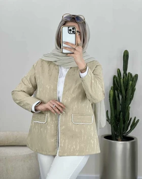 کت مزونی مروارید دوزی(32)کد3486