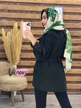 مانتو داکرون چهاردکمه کمردار