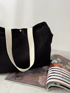 توت بگ مشکی کیف پارچه ای طرح ساده