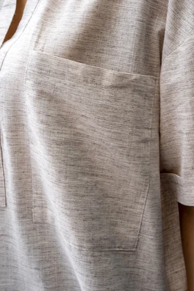 شومیز نیم قاپک دو جیب زنانه