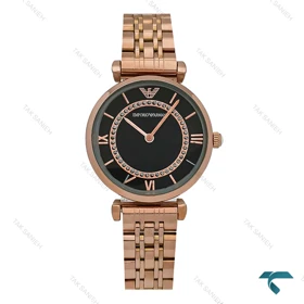 امپریو آرمانی زنانه رزگلد صفحه مشکی خورشیدی Armani-8003-L