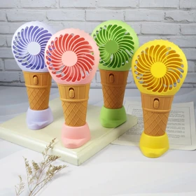 پنکه همراه مدل دستی و رومیزی طرح بستنی ظرفیت 500 میلی آمپر ساعت