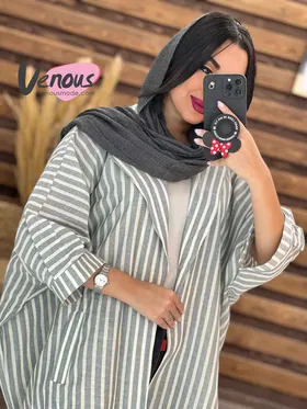 مانتو پانچ راه راه پایین گت