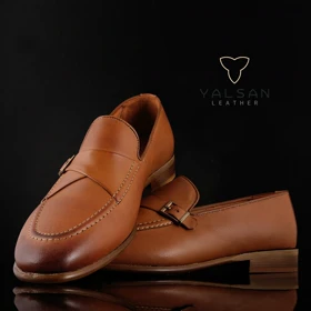 کفش کالج مردانه چرم یلسان مدل بیلدر کد 507-GN (عسلی)