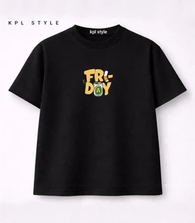 تیشرت باکسی یونیسکس طرح FRIDAY کد 1460