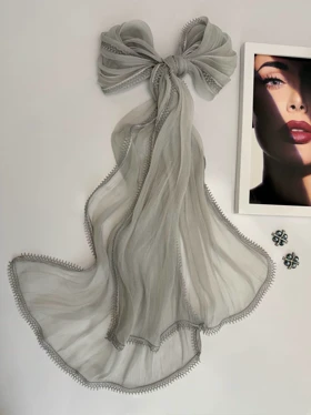 شال حریر تک‌رنگ 20688 (طوسی)