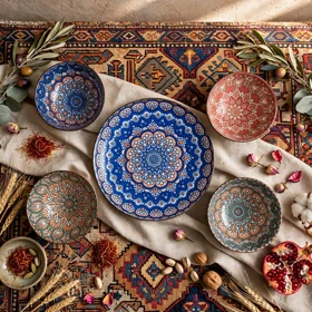 ست 5 عددی سرامیکی مراکشی همراه پک‌کادویی