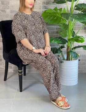 ست تیشرت و شلوار نخی کد : 3337