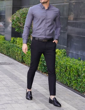 پیراهن آستین بلند نوک مدادی پارچه صادراتی کد 2321
