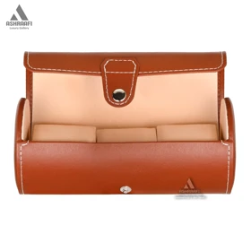 جعبه ساعت 3 عددی Leather Travel Watch Case 3-B