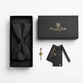 پاپیون مشکی کشیده نیمه مات برند Massimo Dutti