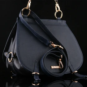 کیف دوشی و دستی زنانه چرم یلسان مدل مارال کد 008-HRM (سرمه ای)