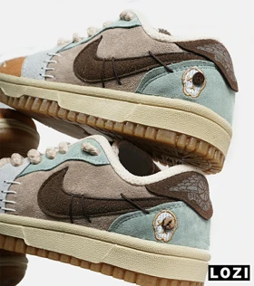 کفش کتانی مردانه و زنانه قهوه ای طوسی خردلی NIKE jordan Vodoo مدل 6193